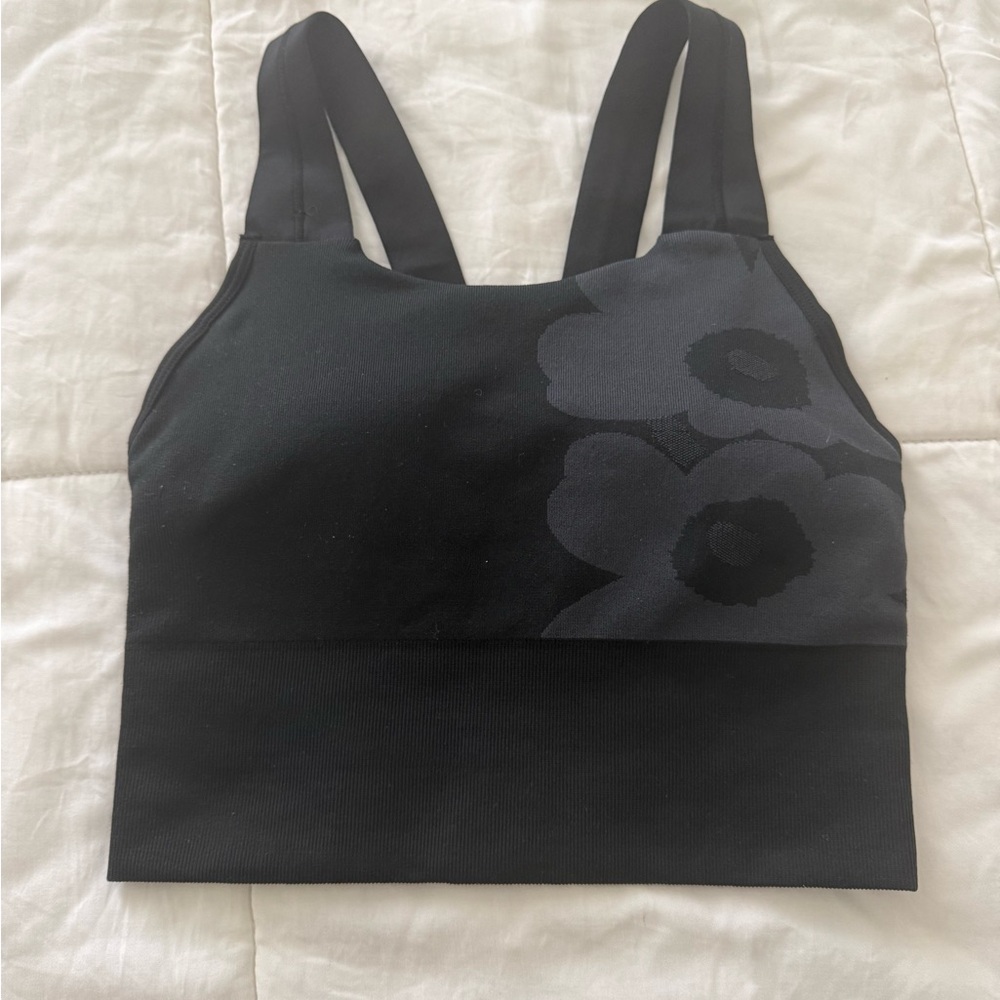 adidas Black Floral Sports Bra